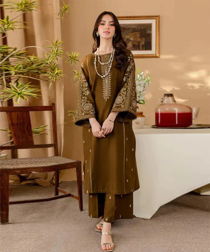 2 Piece Embroidered Lawn Shirt with Dyed Trouser BA68