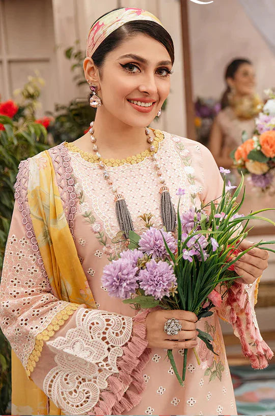 3 Piece Embroidered Lawn Shirt with Digital Printed Silk Dupatta MS22